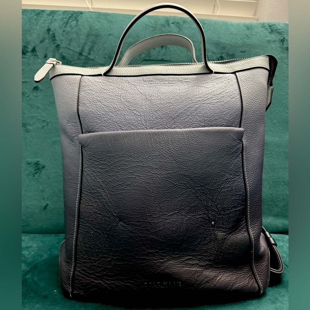 Cole Haan blue gradient convertible laptop backpack